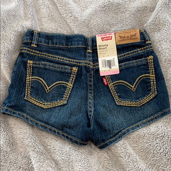 Levi’s Shorty Shirt Dark Blue Denim Shorts Girls - Picture 1 of 5